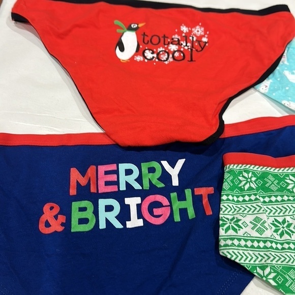 🆕 NEW! 4 pair holiday cotton hipster panties Sz L 8-10 - Picture 6 of 10